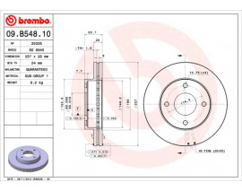 FREN DISKI ON HAVALI 257 MM MITSUBISHI LANCER VII 2.0 I 07- LANCER VIII 1.8 1.8 DI-D 10-