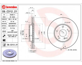 FREN DISKI ON HAVALI- 280-5 - KARBON KAPLAMALI - HONDA CIVIC 2012
