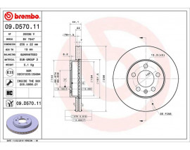 FREN DISKI ON KAPLAMALI -256 22 5 100 VW POLO 18- AUDI A1 19- SEAT IBIZA 18-