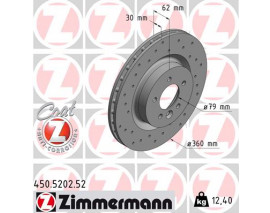 FREN DİSKİ ÖN LAND ROVER-DISCOVERY IV L319 -DISCOVERY IV VAN L319 -RANGE ROVER III L322 -RANGE RO DELİKLİ -986479578-DF4792S