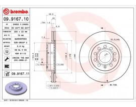 FREN DISKI ON VW CADDY 04-15 GOLF 04-14 AUDI A3 09-13 SEAT LEON 06-13 SKODA OCTAVIA 04-13