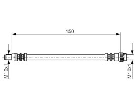 FREN HORTUMU; ARKA. 150.00 MM
