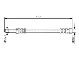 FREN HORTUMU; ARKA. 187.00 MM