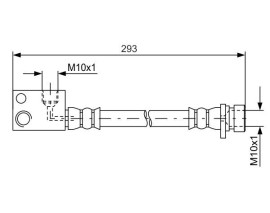 FREN HORTUMU; ARKA. 295.00 MM