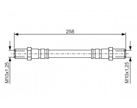 FREN HORTUMU DİŞ ARKA 260 MM