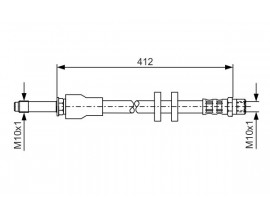 FREN HORTUMU; ÖN. 412.00 MM 1987481296