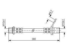 FREN HORTUMU SAĞ; ARKA. 380.00 MM
