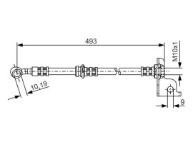 FREN HORTUMU SAĞ; ÖN. 493.00 MM
