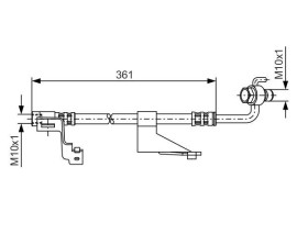 FREN HORTUMU SOL; ÖN. 361.00 MM