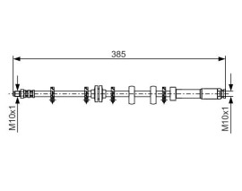 FREN HORTUMU SOL; ÖN. 385.00 MM