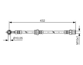 FREN HORTUMU SOL; ÖN. 432.00 MM