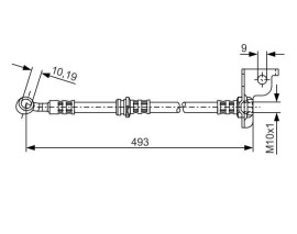 FREN HORTUMU SOL; ÖN. 493.00 MM