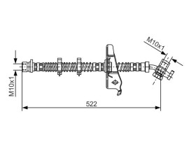 FREN HORTUMU SOL; ÖN. 522.00 MM