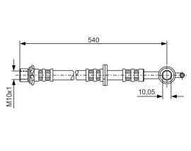 FREN HORTUMU SOL; ÖN. 540.00 MM