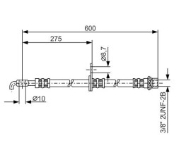 FREN HORTUMU SOL; ÖN. 600.00 MM