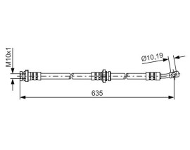 FREN HORTUMU SOL; ÖN. 635.00 MM