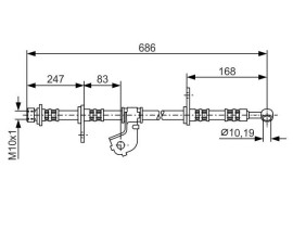 FREN HORTUMU SOL; ÖN. 686.00 MM