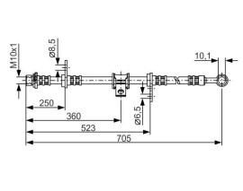 FREN HORTUMU SOL; ÖN. 705.00 MM