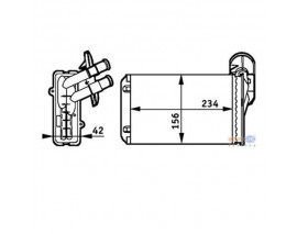 KALORİFER RADYATÖRÜ A3-CADDY-GOLF-JETTA-POLO-IBIZA-CORDOBA-OCTAVIA-1.4-1.6-1.8-1.9TD I-2.0 234x156x42