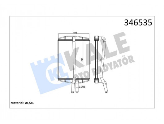 KALORİFER RADYATÖRÜ BRAZİNG KA 96-08 FIESTA IV 95-02 PUMA 97-02 1.3-1.6 247x198x22