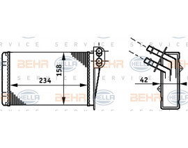 KALORİFER RADYATÖRÜ CLIO II 00 SYMBOL II 08 234x158x42