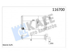 KALORİFER RADYATÖRÜ FIAT TEMPRA 95 01 TİPO 95 01 ALFA ROMEO 145 95 01 146 94 01 155 92 97 250x158x42 2 SIRA AL PL SİSTEM
