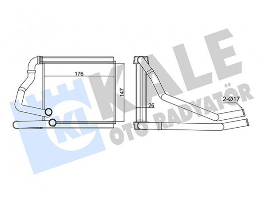 KALORİFER RADYATÖRÜ HONDA JAZZ 1.4L L13Z1 GE6 08- / CITY 1.4L L13Z1 GM1 08- - ALEMİNYUM