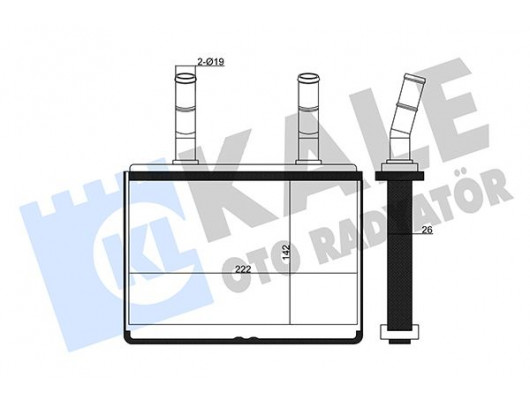 KALORİFER RADYATÖRÜ HYUNDAI STAREX 2.5L D4BH. 4D56 TC TCI 04-10 H100 2.5L D4BH Kamyonet 04-12 / KIA BONGO K2500 2.5L D4BH TCİ 03- - ALEMİNYUM