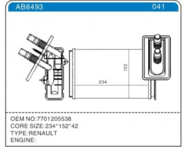 KALORİFER RADYATÖRÜ KANGOO 1.4. 1.5 DCI. 1.9 D TUM MOD. 1998-08