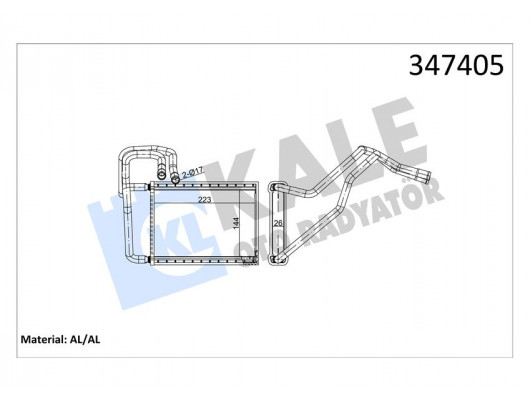 KALORİFER RADYATÖRÜ KIA CERATO 1.5L D4FA CRDİ 05-06 1.6L G4ED benzinli 04-09 2.0L D4EA dizel 04-06 - ALEMİNYUM
