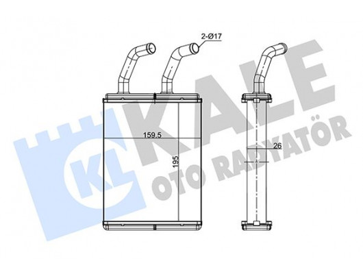 KALORİFER RADYATÖRÜ KIA PREGIO 2.7L J2 98- BESTA 2.5L D4BH 02- KLİMALI ARAÇLAR İÇİN - ALEMİNYUM