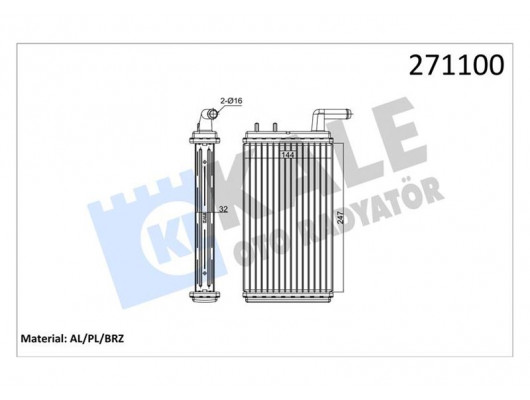 KALORİFER RADYATÖRÜ M131 1600 247x144x32 0181831AB