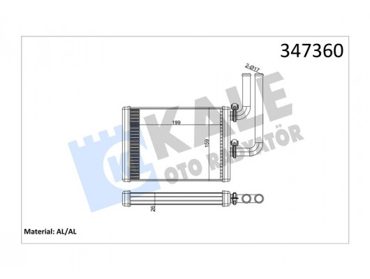 KALORİFER RADYATÖRÜ MITSUBISHI LANCER 1.3L 4G13 CS1A 03-07 1.6L 4G18 CS3A 03-07 / EVO 8 - 9 / OUTLAN DER 2.0L 4G63 DOHC CU2W 02-06 / 2.4L 4G69 CU5W 03-07- ALEMİNYUM