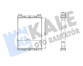 KALORİFER RADYATÖRÜ NISSAN JUKE PULSAR 1.6 1.6DIG-T 1.6LPG 1.5DCI 12 19 BORULU-KELEPÇELİ BRAZING AL -AL 202X159.5X26