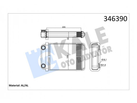 KALORİFER RADYATÖRÜ OPEL ASTRA J ASTRA J GTC 10 ASTRA K-ZAFIRA TOURER C 15