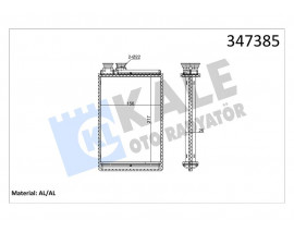 KALORİFER RADYATÖRÜ PARTNER 08 BERLINGO 08 1.6 HDI-VTI P407 04 C4 06 C5 08 1.6 HDI-THP 290X129X26