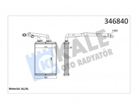 KALORİFER RADYATÖRÜ SCUDO 07 JUMPY 07 ULYSSE 07 P807 05 250x180x33