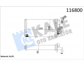 KALORİFER RADYATÖRÜ TMPR 1.6-2.0 MUSLUKSUZ 2 SIRA AL PL SİSTEM