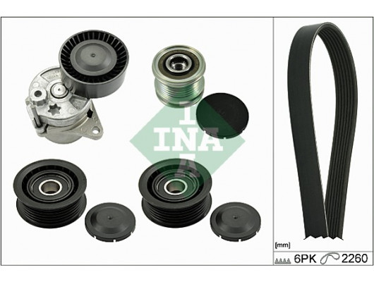 KANALLI KAYIS SETI 6PK2260. ALTERNATOR KASNAKLI. KUTUKLU MERCEDES W639 B906