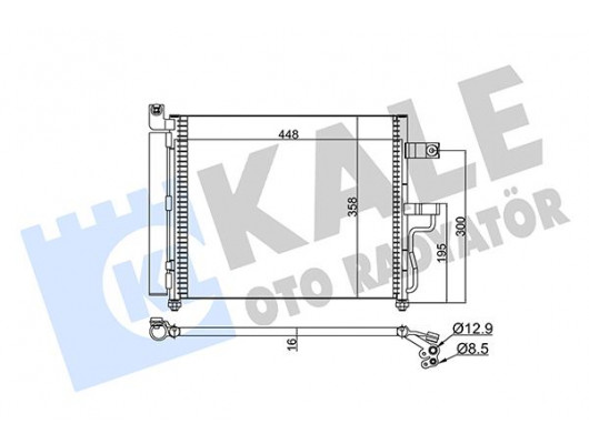 KLİMA KONDENSERİ ACCENT-ACCENT II AL/AL 448x370x16