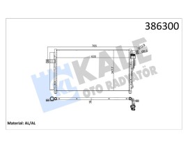 KLİMA KONDENSERİ ACCENT ERA 06 AL/AL 634x348x16
