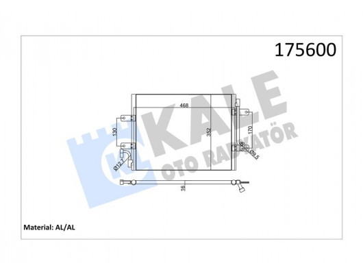 KLİMA KONDENSERİ ALBEA 1.3JTD 450x350x16 1 SIRA ALB SİSTEM