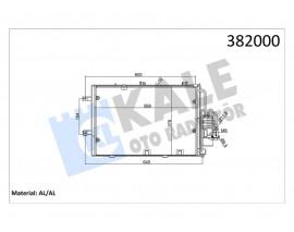 KLİMA KONDENSERİ COMBO-CORSA C-TIGRA AL/AL 588x381x16