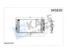 KLİMA KONDENSERİ COROLLA 1.6 Sİ-1.8 GT AE 101 92-97 692x342x20 AL/AL
