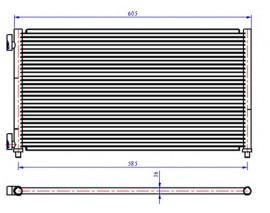 KLİMA KONDENSERİ DOBLO 01 IDEA 04 PUNTO 03 YPSILON 06-11 1.3 JTD-1.9JTD 605x305x16
