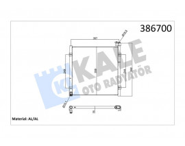 KLİMA KONDENSERİ HONDA CIVIC VI 1.4i-1.5i-1.6i-1.8-2.0i TD-16V 96-01 AL/AL 354x368x16