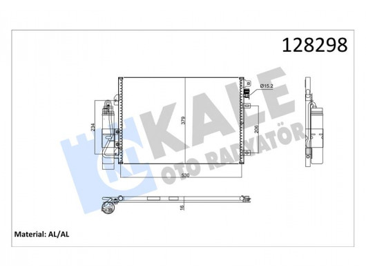 KLİMA KONDENSERİ KURUTUCU İLE CLIO II-KNG 97-01 1-2-1.4-1.5DCI-1.6-1.9 514x376x16