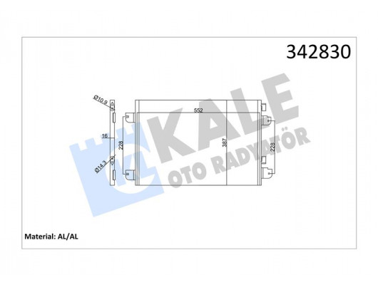 KLİMA KONDENSERİ MGN 99 SCENIC 01-03 LOGAN 07 1.5DCI-1.4 16V-1.6 16V-1.9DCI-2.0 16V AL-AL