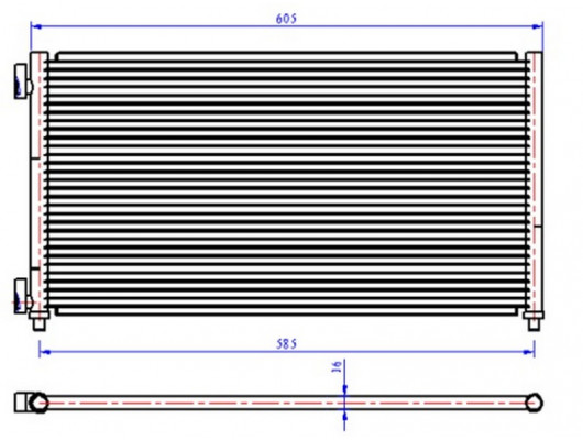 KLİMA RADYATÖRÜ KONDENSER FIAT DOBLO 01 IDEA 04 PUNTO 03 LANCIA YPSILON 06 11 1.2 1.3JTD 1.4 1.9JTD