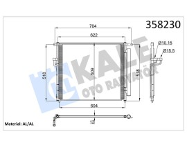 KLIMA RADYATORU KONDENSERİ RANGER 2.2 TDCI 11 MAZDA B2500 2.2 - 2.5 TDCI 1 MAZDA B2500 2.2 - 2.5 TDCI 11 353165